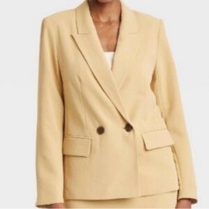 a new day Women's Double-Breasted Cream Blazer